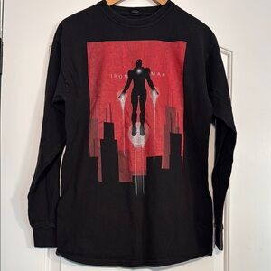 Marvel Iron Man Black Long Sleeve Shirt